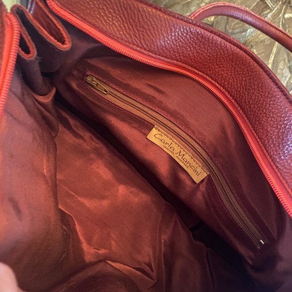 Carla Mancini Burgundy Leather Handbag - Picture 14 of 14